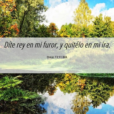 Picture 06 - Oseas 13:11 RVA - Díte rey en mi furor, y quitélo en mi - Bible Verse Picture