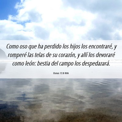 Picture 06 - Oseas 13:8 RVA - Como oso que ha perdido los hijos los - Bible Verse Picture
