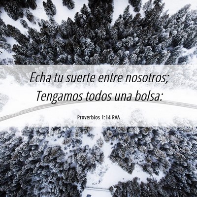 Picture 06 - Proverbios 1:14 RVA - Echa tu suerte entre nosotros; Tengamos todos una - Bible Verse Picture