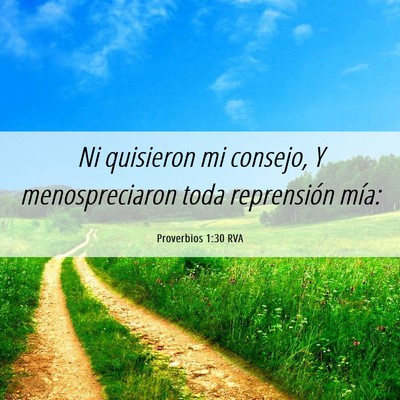 Picture 06 - Proverbios 1:30 RVA - Ni quisieron mi consejo, Y menospreciaron toda - Bible Verse Picture