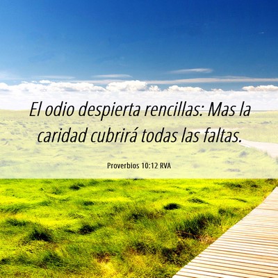 Picture 06 - Proverbios 10:12 RVA - El odio despierta rencillas: Mas la caridad - Bible Verse Picture
