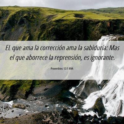 Picture 06 - Proverbios 12:1 RVA - EL que ama la corrección ama la sabiduría: Mas - Bible Verse Picture
