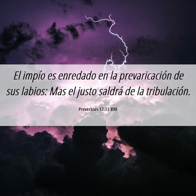 Picture 06 - Proverbios 12:13 RVA - El impío es enredado en la prevaricación de sus - Bible Verse Picture
