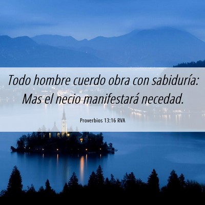 Picture 06 - Proverbios 13:16 RVA - Todo hombre cuerdo obra con sabiduría: Mas el - Bible Verse Picture