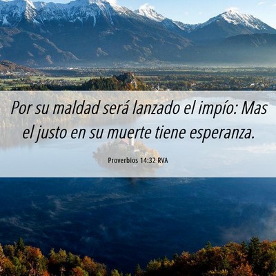 Picture 06 - Proverbios 14:32 RVA - Por su maldad será lanzado el impío: Mas el - Bible Verse Picture