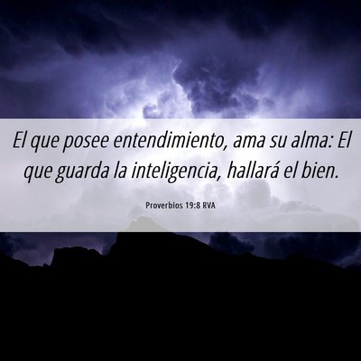Picture 06 - Proverbios 19:8 RVA - El que posee entendimiento, ama su alma: El que - Bible Verse Picture