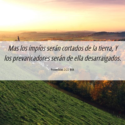 Picture 06 - Proverbios 2:22 RVA - Mas los impíos serán cortados de la tierra, Y - Bible Verse Picture