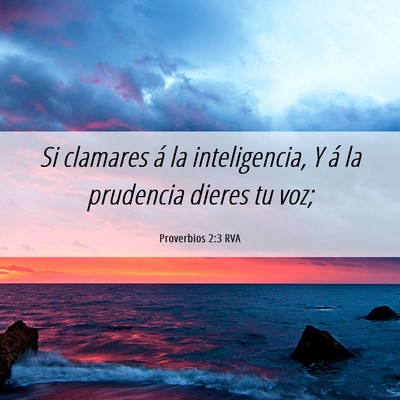 Picture 06 - Proverbios 2:3 RVA - Si clamares á la inteligencia, Y á la prudencia - Bible Verse Picture