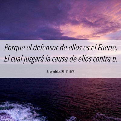 Picture 06 - Proverbios 23:11 RVA - Porque el defensor de ellos es el Fuerte, El cual - Bible Verse Picture
