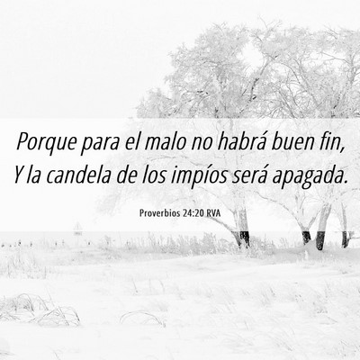 Picture 06 - Proverbios 24:20 RVA - Porque para el malo no habrá buen fin, Y la - Bible Verse Picture