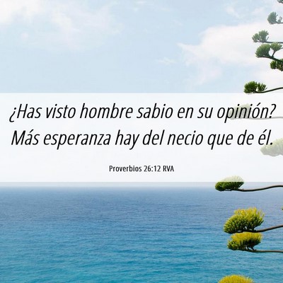 Picture 06 - Proverbios 26:12 RVA - ¿Has visto hombre sabio en su opinión? Más - Bible Verse Picture