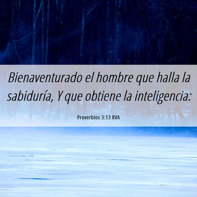Picture 06 - Proverbios 3:13 RVA - Bienaventurado el hombre que halla la sabiduría, - Bible Verse Picture