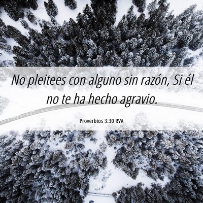 Picture 06 - Proverbios 3:30 RVA - No pleitees con alguno sin razón, Si él no te - Bible Verse Picture