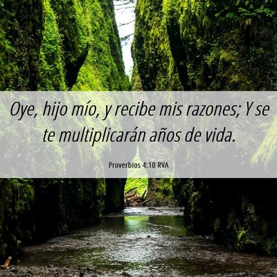 Picture 06 - Proverbios 4:10 RVA - Oye, hijo mío, y recibe mis razones; Y se te - Bible Verse Picture
