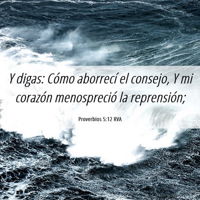 Picture 06 - Proverbios 5:12 RVA - Y digas: ­Cómo aborrecí el consejo, Y mi - Bible Verse Picture