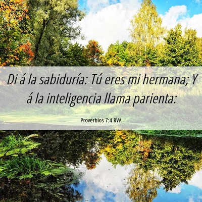 Picture 06 - Proverbios 7:4 RVA - Di á la sabiduría: Tú eres mi hermana; Y á la - Bible Verse Picture