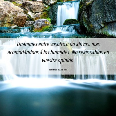 Picture 06 - Romanos 12:16 RVA - Unánimes entre vosotros: no altivos, mas - Bible Verse Picture