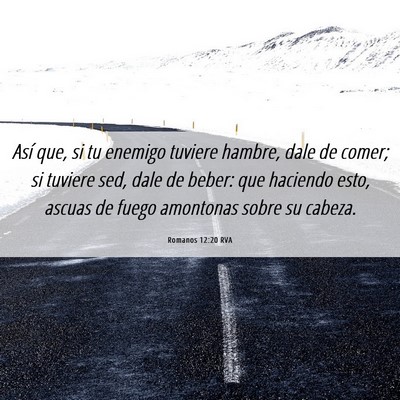 Picture 06 - Romanos 12:20 RVA - Así que, si tu enemigo tuviere hambre, dale de - Bible Verse Picture