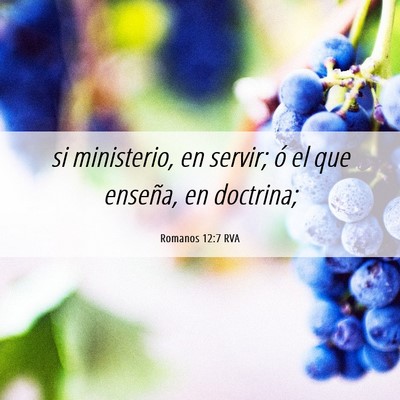 Picture 06 - Romanos 12:7 RVA - si ministerio, en servir; ó el que enseña, en - Bible Verse Picture