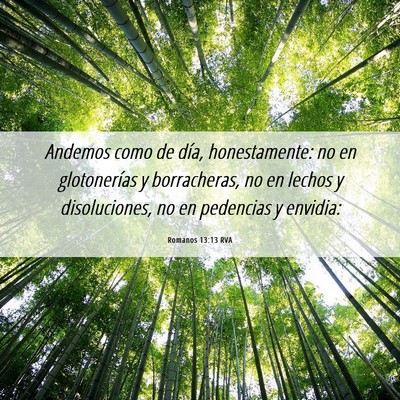 Picture 06 - Romanos 13:13 RVA - Andemos como de día, honestamente: no en - Bible Verse Picture