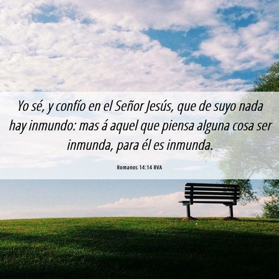 Picture 06 - Romanos 14:14 RVA - Yo sé, y confío en el Señor Jesús, que de - Bible Verse Picture