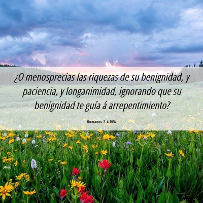 Picture 06 - Romanos 2:4 RVA - ¿O menosprecias las riquezas de su benignidad, y - Bible Verse Picture