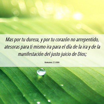 Picture 06 - Romanos 2:5 RVA - Mas por tu dureza, y por tu corazón no - Bible Verse Picture