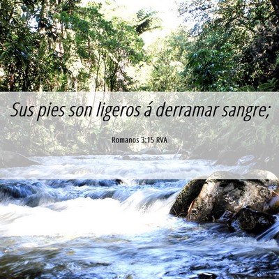 Picture 06 - Romanos 3:15 RVA - Sus pies son ligeros á derramar - Bible Verse Picture