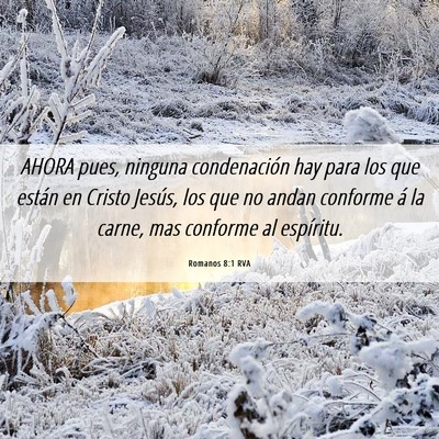 Picture 06 - Romanos 8:1 RVA - AHORA pues, ninguna condenación hay para los que - Bible Verse Picture