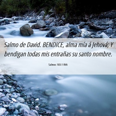 Picture 06 - Salmos 103:1 RVA - Salmo de David. BENDICE, alma mía á Jehová; Y - Bible Verse Picture