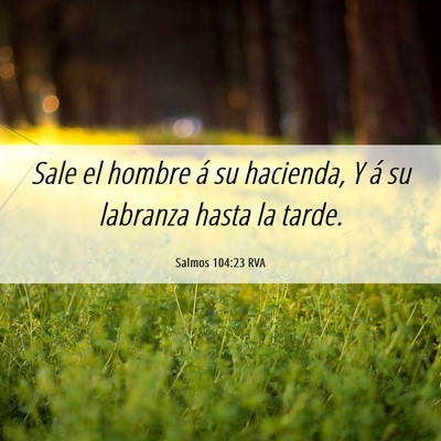 Picture 06 - Salmos 104:23 RVA - Sale el hombre á su hacienda, Y á su labranza - Bible Verse Picture