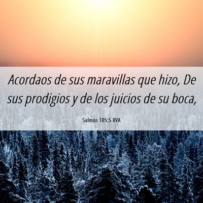 Picture 06 - Salmos 105:5 RVA - Acordaos de sus maravillas que hizo, De sus - Bible Verse Picture