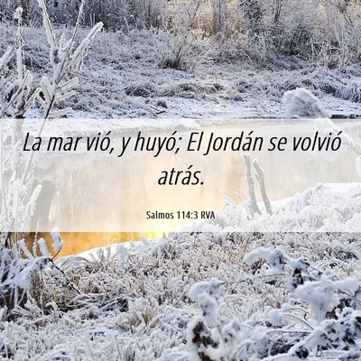 Picture 06 - Salmos 114:3 RVA - La mar vió, y huyó; El Jordán se volvió - Bible Verse Picture