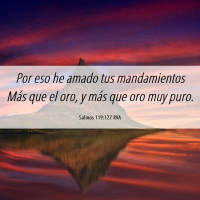 Picture 06 - Salmos 119:127 RVA - Por eso he amado tus mandamientos Más que el - Bible Verse Picture