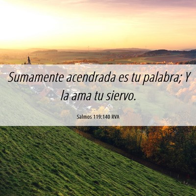 Picture 06 - Salmos 119:140 RVA - Sumamente acendrada es tu palabra; Y la ama tu - Bible Verse Picture