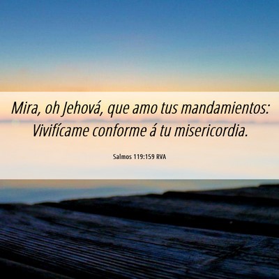 Picture 06 - Salmos 119:159 RVA - Mira, oh Jehová, que amo tus mandamientos: - Bible Verse Picture