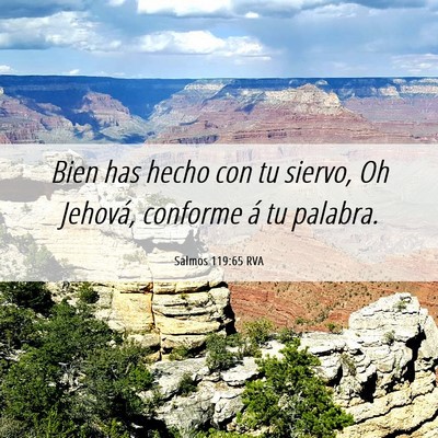 Picture 06 - Salmos 119:65 RVA - Bien has hecho con tu siervo, Oh Jehová, - Bible Verse Picture