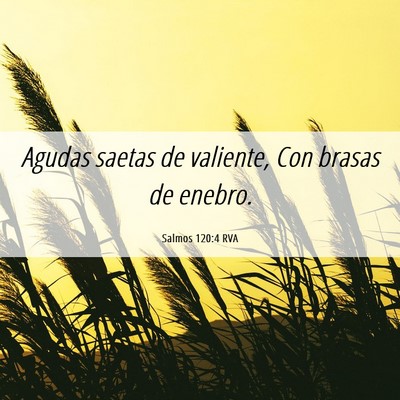 Picture 06 - Salmos 120:4 RVA - Agudas saetas de valiente, Con brasas de - Bible Verse Picture