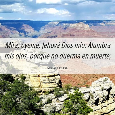 Picture 06 - Salmos 13:3 RVA - Mira, óyeme, Jehová Dios mío: Alumbra mis - Bible Verse Picture