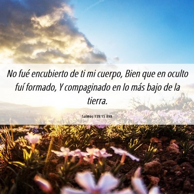 Picture 06 - Salmos 139:15 RVA - No fué encubierto de ti mi cuerpo, Bien que en - Bible Verse Picture