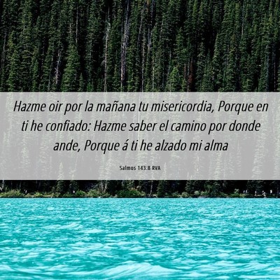 Picture 06 - Salmos 143:8 RVA - Hazme oir por la mañana tu misericordia, Porque - Bible Verse Picture