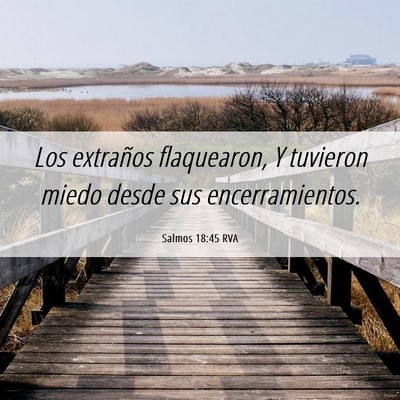 Picture 06 - Salmos 18:45 RVA - Los extraños flaquearon, Y tuvieron miedo desde - Bible Verse Picture