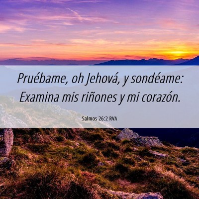 Picture 06 - Salmos 26:2 RVA - Pruébame, oh Jehová, y sondéame: Examina mis - Bible Verse Picture