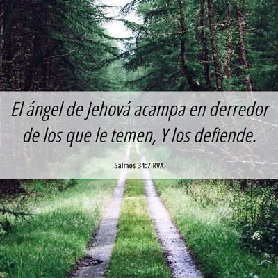 Picture 06 - Salmos 34:7 RVA - El ángel de Jehová acampa en derredor de los - Bible Verse Picture