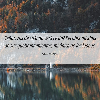 Picture 06 - Salmos 35:17 RVA - Señor, ¿hasta cuándo verás esto? Recobra mi - Bible Verse Picture