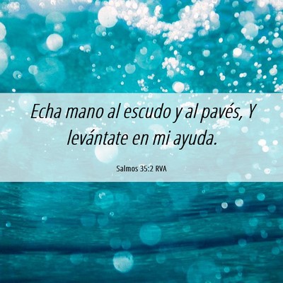 Picture 06 - Salmos 35:2 RVA - Echa mano al escudo y al pavés, Y levántate en - Bible Verse Picture
