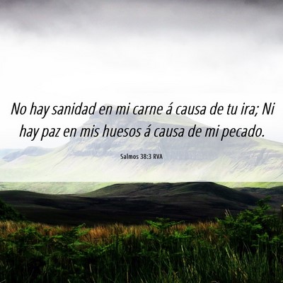 Picture 06 - Salmos 38:3 RVA - No hay sanidad en mi carne á causa de tu ira; Ni - Bible Verse Picture