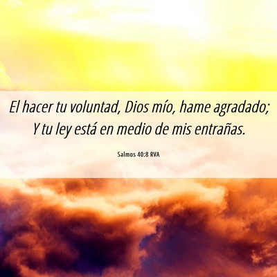 Picture 06 - Salmos 40:8 RVA - El hacer tu voluntad, Dios mío, hame agradado; Y - Bible Verse Picture