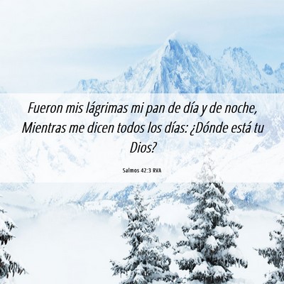 Picture 06 - Salmos 42:3 RVA - Fueron mis lágrimas mi pan de día y de noche, - Bible Verse Picture