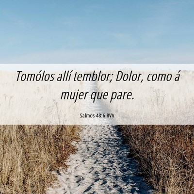 Picture 06 - Salmos 48:6 RVA - Tomólos allí temblor; Dolor, como á mujer que - Bible Verse Picture